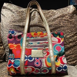 Colorful Coach Poppy Tote Bag